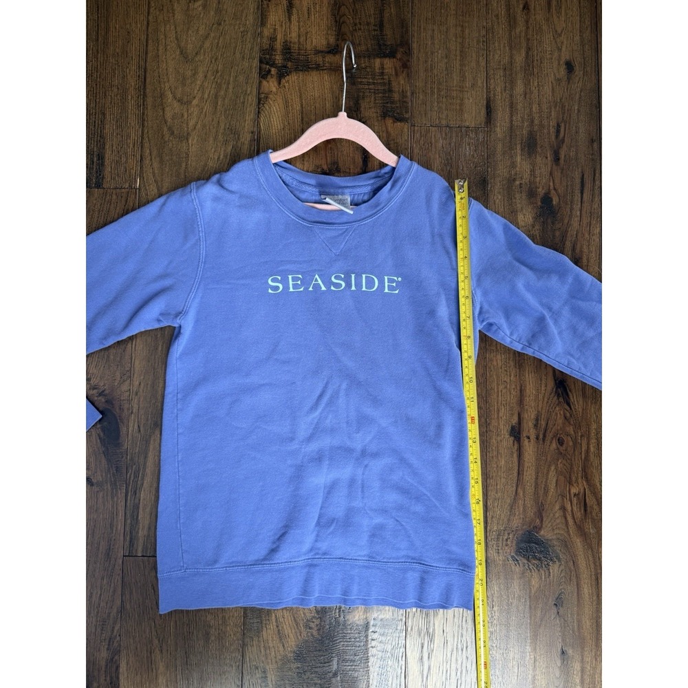The Seaside Youth Medium Blue Sweatshirt Comfort Wash Pullover | Retail $80 - Picture 4 of 4